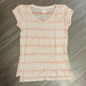 Lou & Grey Linen Orange Striped Tee